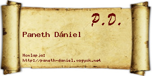 Paneth Dániel névjegykártya
